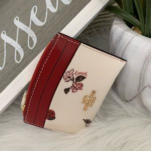 COACH Shaped Card Case With Ladybug Floral Print